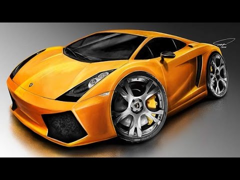 Digital Painting of a Lamborghini Gallardo Caricature - Time Lapsed