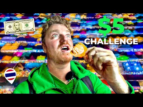 $5 Street Food Market Challenge In Chumphon Thailand 🇹🇭