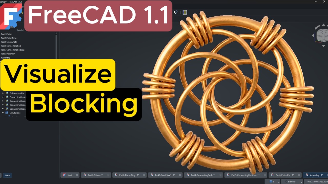 Complex Ring FreeCAD 1.1 Tutorial: Modeling Complex Rings from Simple Primitives ...