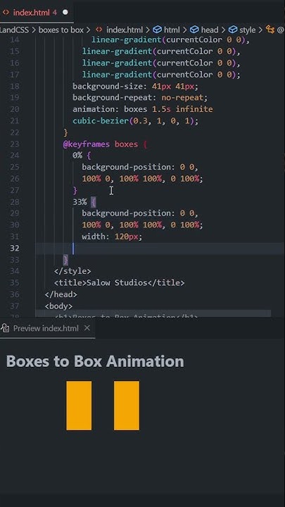 Boxes to Box Animation HTML and CSS tutorial for beginners 2022 #shorts ...
