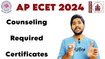 Ap Ecet 2024 | Counseling required documents for ecet 2024 | ecet counseling bsd