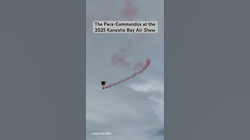 Thumbnail of The Para-Commandos start off the 2025 KB Air Show with the National Anthem flag jump #shorts #hawaii