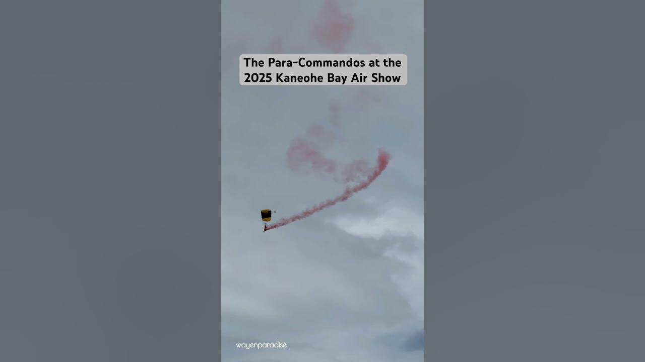 The Para-Commandos start off the 2025 KB Air Show with the National Anthem flag jump #shorts #hawaii