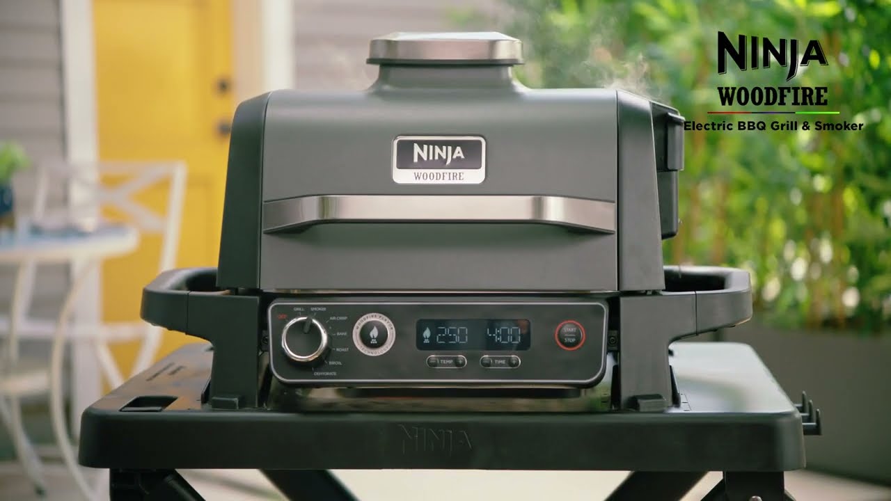 Ninja Woodfire Electric BBQ Grill & Smoker with Stand & Cover