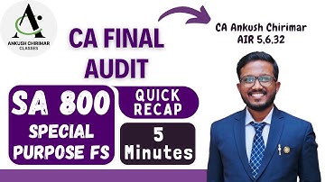 SA 800 - Special Purpose FS | CA Final Audit  Sep