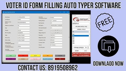 Voter ID Form Filling Auto Typing Software| Voter ID Auto Form Filler Software