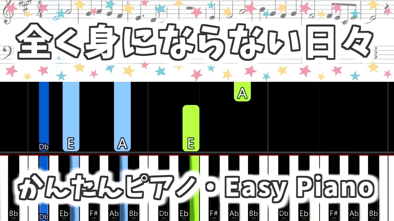簡単ピアノ楽譜 全く身にならない日々 キヨ レトルト まふまふ 練習用 全身デイズ Easy Piano Tutorial Youtube