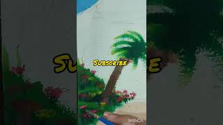 Painting Scenery On A Canvas for the first time.Tropical beach.Subscribeshortstrendingsubscribe