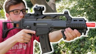 Elite Force EBB H&K G36C Review & Shooting Test! Accuracy/Damage/Chrono Test!