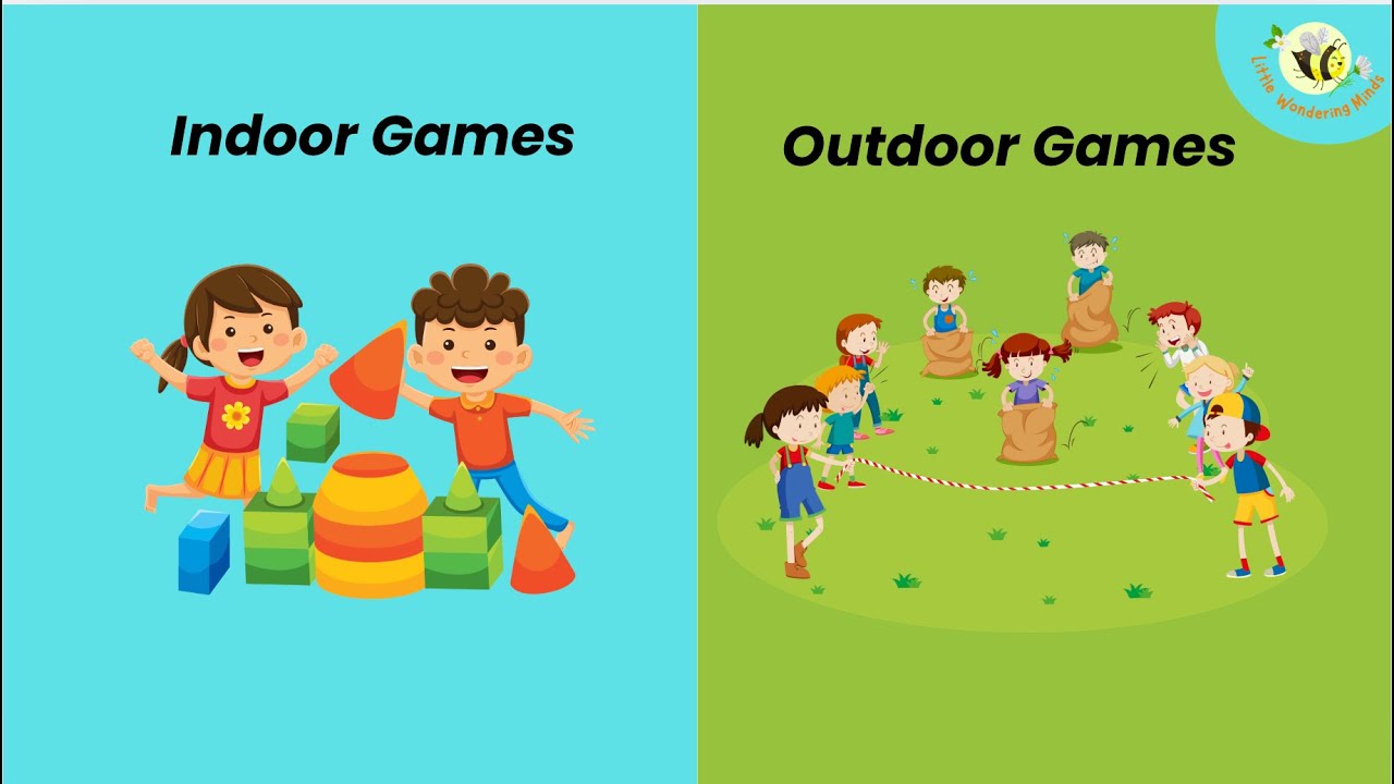 Learn Indoor vs Outdoor Games | Educational Video for Kids - YouTube