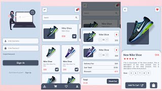 nike shoe app ui design in flutter - e-commerce shopping store app ui