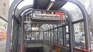 Fahrt mit der Wiener U-Bahn von Vorgartenstraße zu Schwedenplatz
