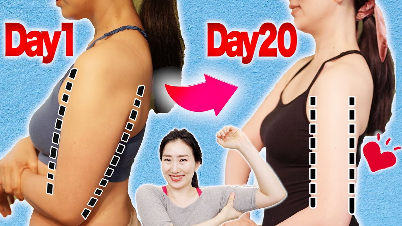 Slim Flabby Arm in 20 Days  Magic Shiatsu Massage   Beginner Standing Workout  No Equipment