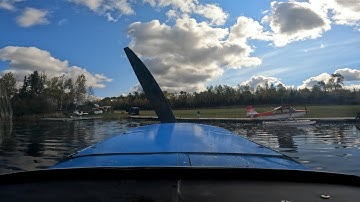 Floatplane, seaplane, backcountry flying, leaving the dock, taxing and run-up Ontario, Canada! POV