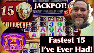 Jackpot Handpay on Wonder 4 Tall Fortunes -- 15 Gold Buffalo Land In Record Time!