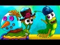 УЛИТКА БОБ 3 Финал #11 Кид в мультик игре Snail Bob. Снеговик и майнкрафт против гусеницы на пурум