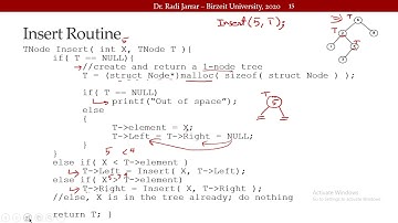 COMP2321   Binary Search Trees 5   Insert  Dr  Radi Jarrar