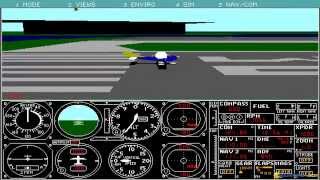 Microsoft Flight Simulator 3.0 gameplay (PC Game, 1988)