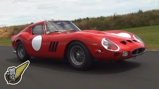 Ex-formula 1 racing driver chris amon test drives a 1963 ferrari gto
replica (built from gte) at hampton downs motorsport park in new
zealand. -- h...