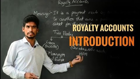 Royalty Accounts in Kannada  - Introduction