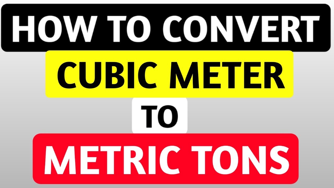 How to convert from cubic meters to Step by Step - YouTube