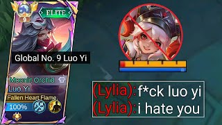 GLOBAL LUO YI MENCOBA MEMBULLY LYLIA STARLIGHT SKIN!! LUO YI BEST BUILD & EMBLEM 2024 | MLBB