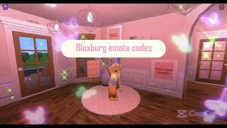 Emote codes for bloxburg!