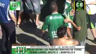 PELEA ENTRE LOS PROPIOS HINCHAS DE FERRO- FERRO 3 BANFIELD 0 FECHA 18 TORNEO BN 9-12-12