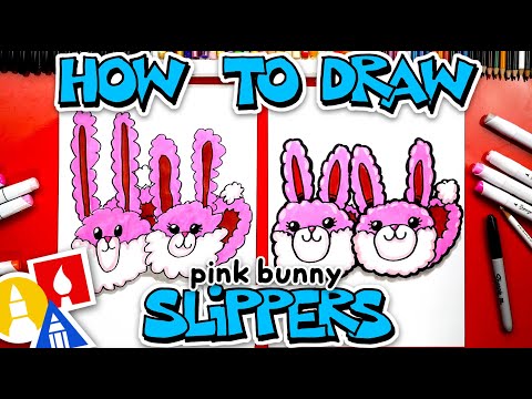 How To Draw Cute Pink Bunny Slippers