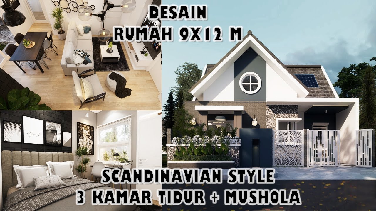Desain Rumah 9x12 M 3 Kamar Tidur Mushola Dan 2 Toilet Youtube