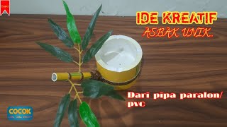 Asbak dari pipa paralon motif bambu kuning || DIY ashtray from paralon/pvc pipe