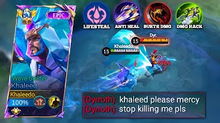 KHALEED BEST GUIDE TO DESTROY EXP LANE DYRROTH!!💀(recommended build and emblem 2024)