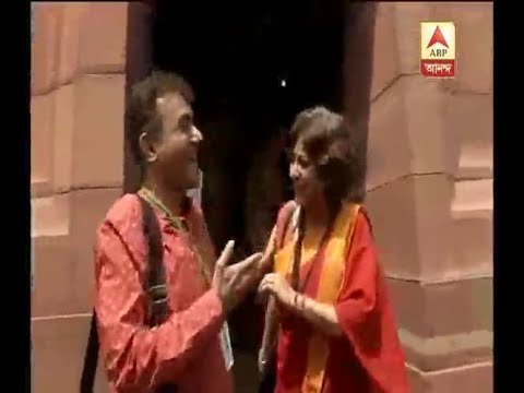 Mahabharat actor-actress Nitish Bharadwaj and Rupa Ganguly meet outside parliament