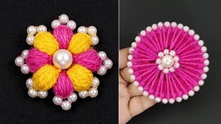 Beautiful Woolen Flower Making Trick - Embroidery Flower Making Trick - DIY Wool Crafts - diy flower