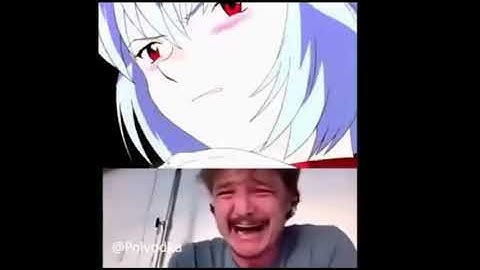 Pedro Pascal crying for Rei Ayanami (Evangelion)