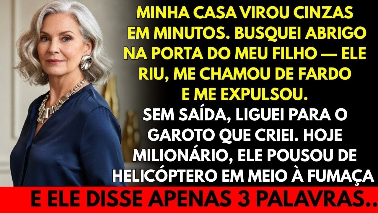 A porta abriu-se e vi o rosto do meu filho. Atrás dele, a nora olhou-me de cima a baixo, com nojo. Eu cheirava a fumo, tinha o rosto sujo de fuligem e segurava apenas uma bolsa bordada. A minha...