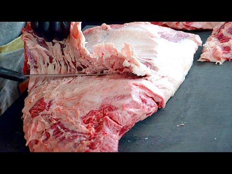 【ASMR】最高に美味い黒毛和牛赤身ステーキを塊肉から捌いて焼くだけの動画