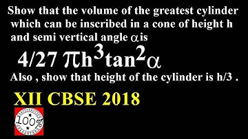 Q38 Class 12 Maths Important Questions Board Exam 2019 Application Of Derivatives(maxima and minima)