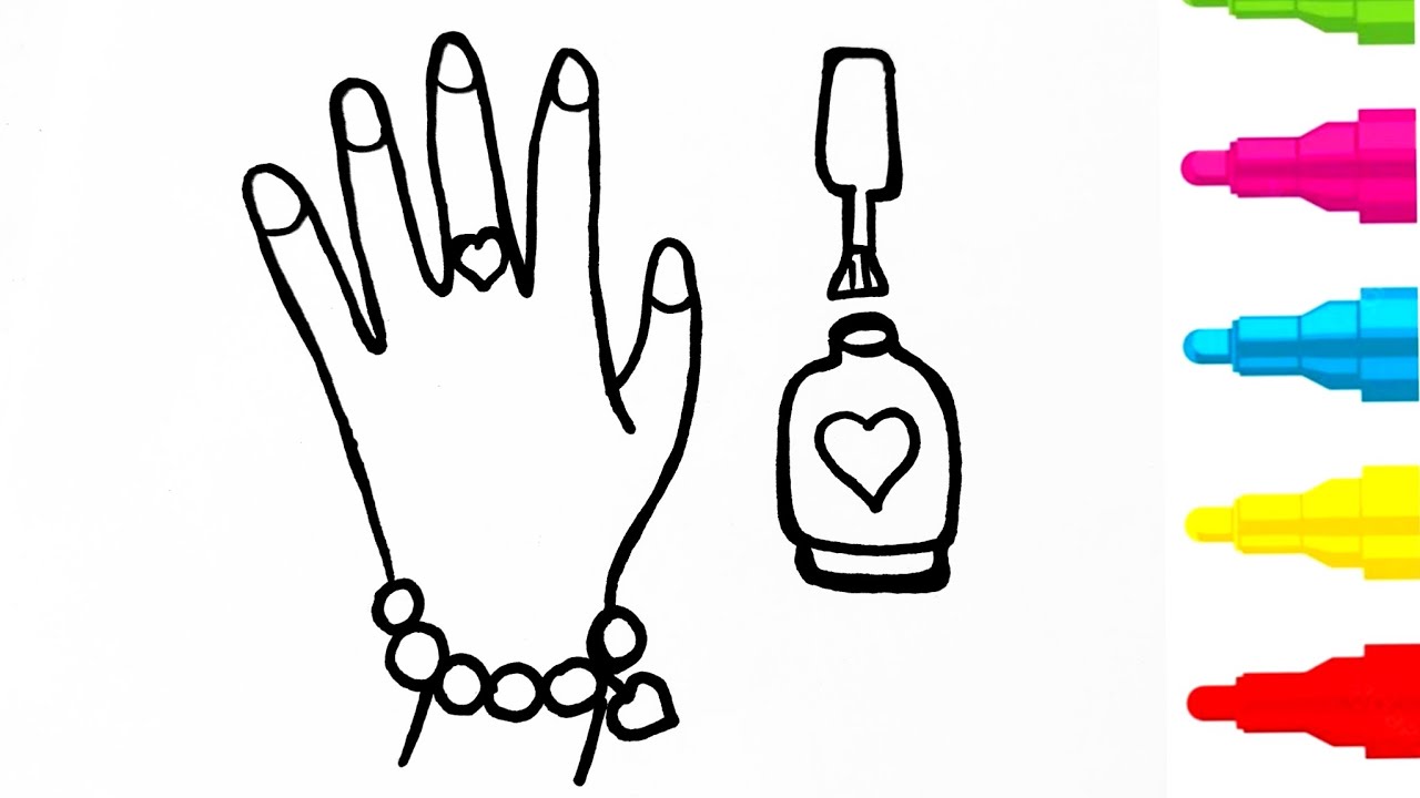 how to draw nail polish for kidsnail polish drawing and coloring for