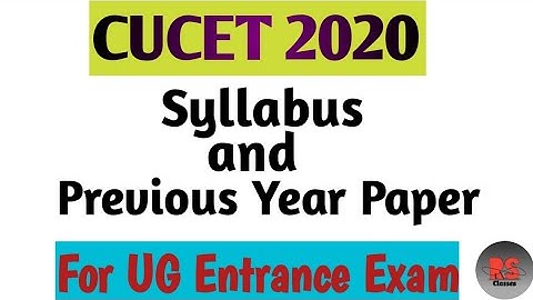 UG entrance exam 2020|| Syllabus and previous year paper|| RS Classes