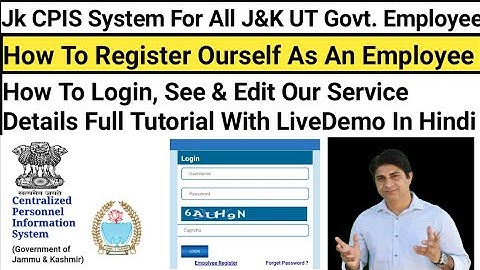 JK CPIS.How To All Employees Can Register & Login To CPIS To See & Edit Their Details By SKNEduTech