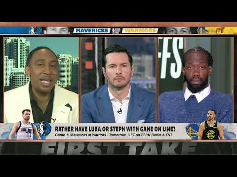 Stephen A., Pat Bev & JJ Redick are calling each other out on First Take during Curry-Doncic