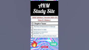 Class 10 Syllabus 2024-25 (History) | CBSE syllabus | History syllabus class 10 cbse 2024-25 |Update