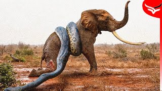 عندما تهاجم الأفعى الخصم الخطأ  أنظرو ماذا سيفعل الفيل 
