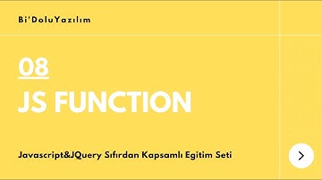 Javascript Dersleri || JQuery Dersleri -08- Function (Fonksiyonlar)