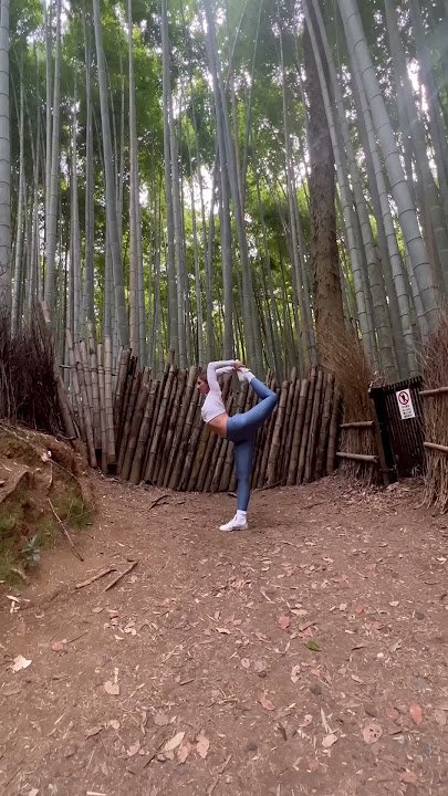 Kyoto Bamboo forest is a gem #japan #yoga #dancer #dancerpose