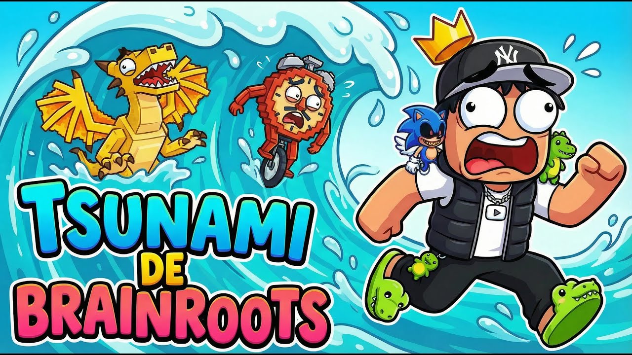 ESCAPANDO DEL TSUNAMI DE BRAINROOTS 😱🌊 | ROBLOX EN VIVO