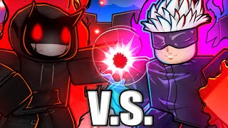 KJ ADMIN MOVESET vs ADMIN GOJO MOVESET... (Roblox The Strongest Battlegrounds)