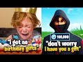 8 Year Old Got No BIRTHDAY GIFTS, So I Gave Him 100,000 V-Bucks... (Fortnite)