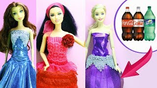 DIY Sweet 16 Doll Dresses - EASY NO SEW RECYCLED BOTTLE - Easy Doll Crafts - Less than 5 minutes
